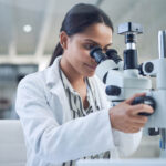 Science,,Microscope,And,Innovation,With,A,Woman,In,A,Laboratory