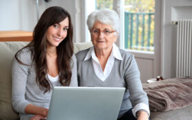 Young,Woman,And,Elderly,Woman,With,Laptop,Computer